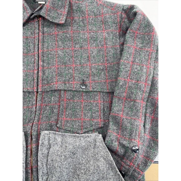 vintage JOHNSON WOOLEN MILLS wool coat 48R mackinaw MALONE hunting jacket 1960s - Picture 5 of 13